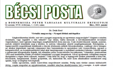 A Bornemisza Péter Társaság ezévi 1. értesítője